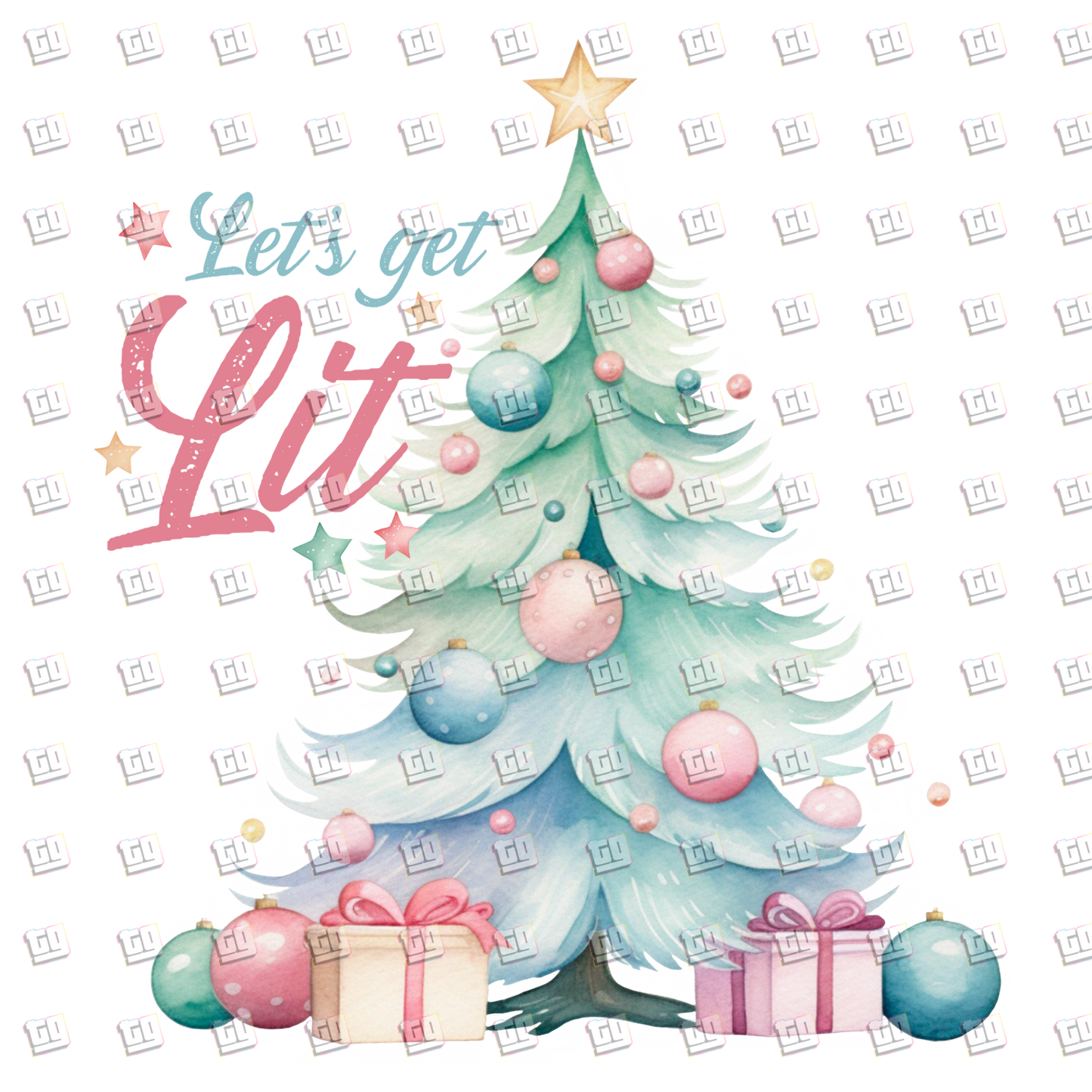 Let's Get Lit (Christmas Tree) - Holidays - DTF Transfer