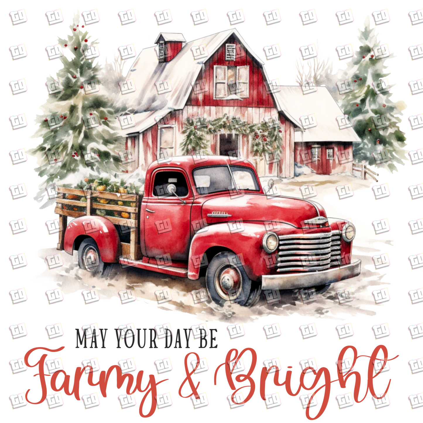 May Your Day Be Farmy And Bright (Christmas Farm) - Holidays - DTF Transfer