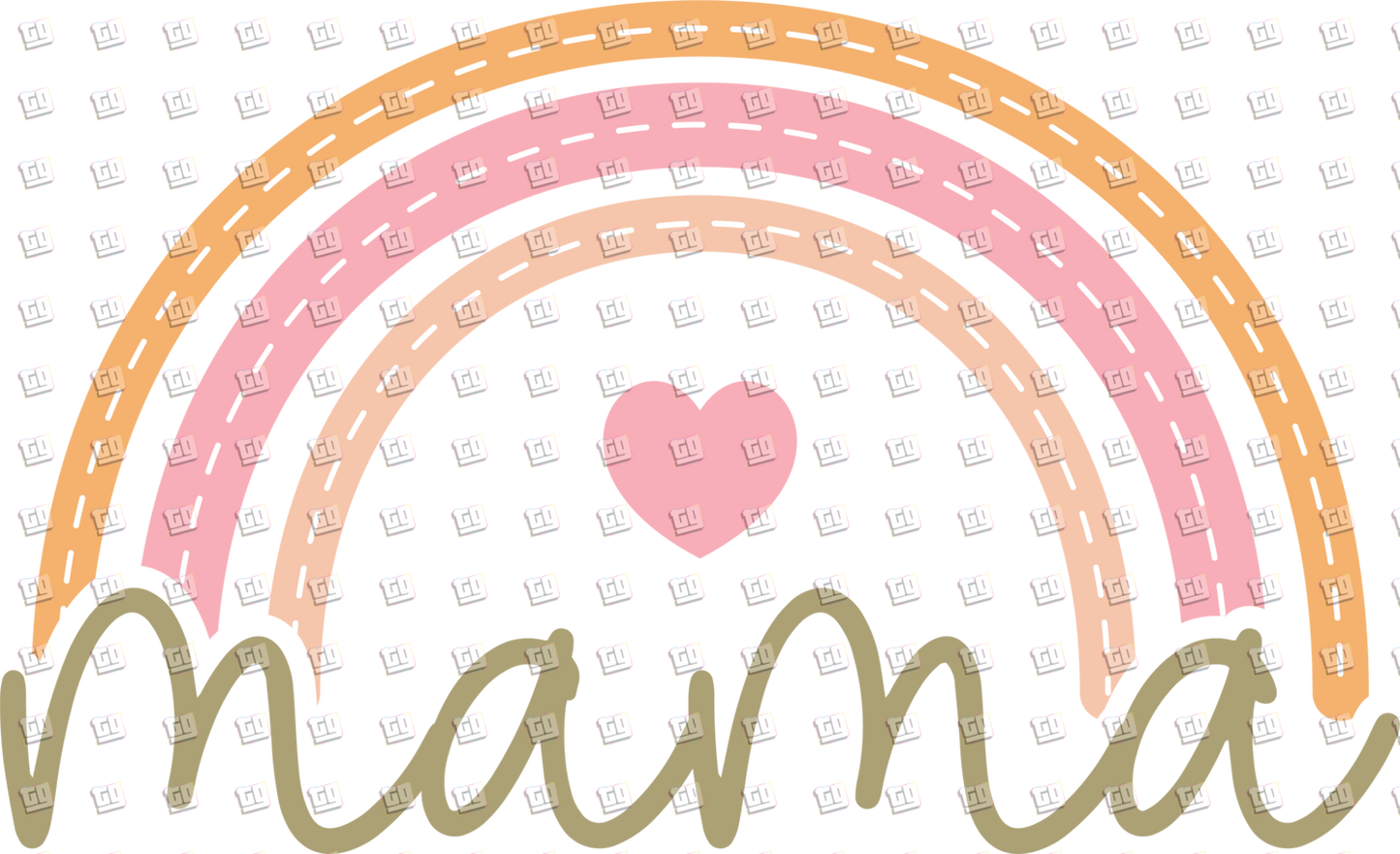 Mama (Heart, Rainbow) - Mom - DTF Transfer