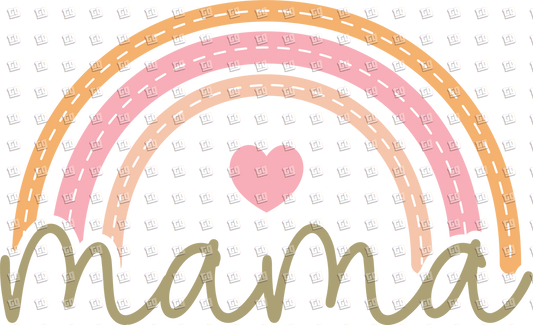Mama (Heart, Rainbow) - Mom - DTF Transfer
