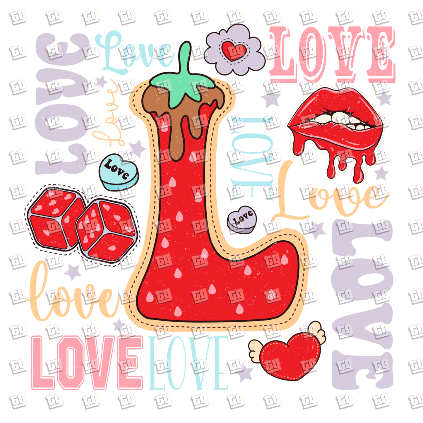 L (Love) - Valentines - DTF Transfer