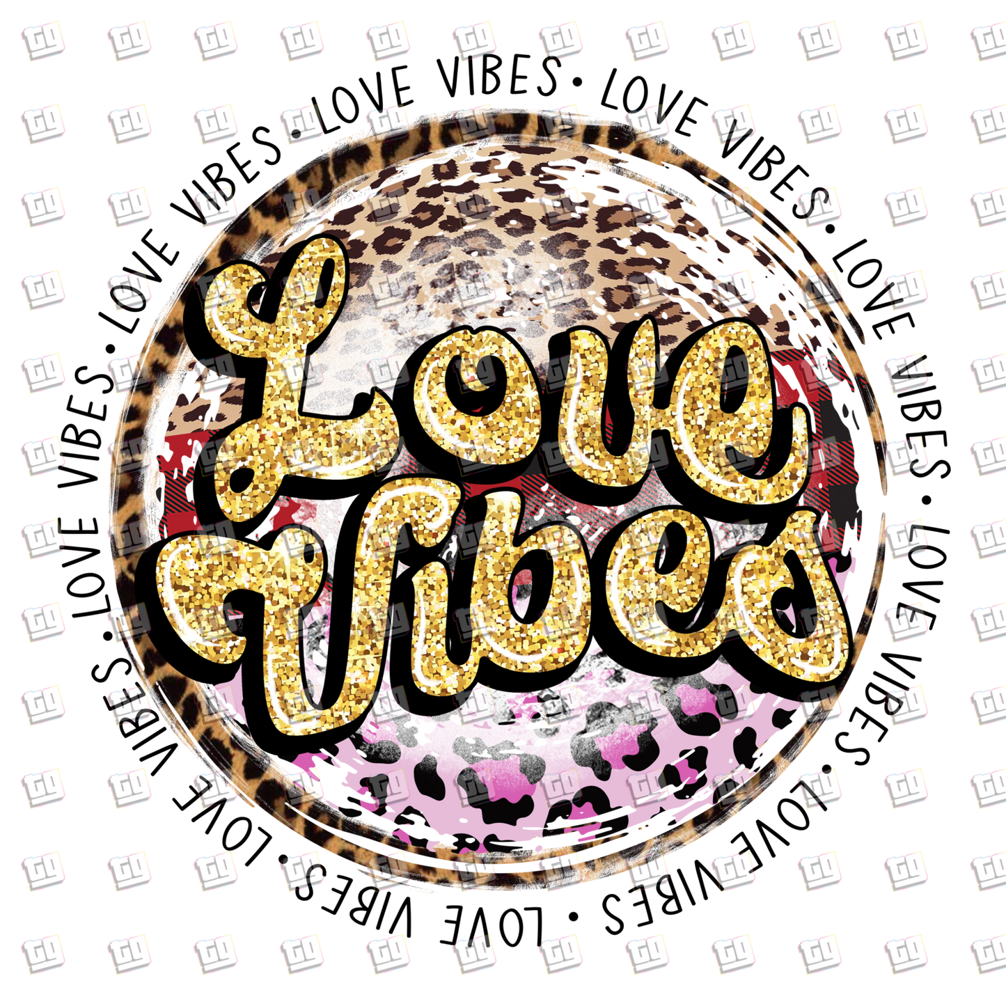 Love Vibes Glitter - Valentines - DTF Transfer
