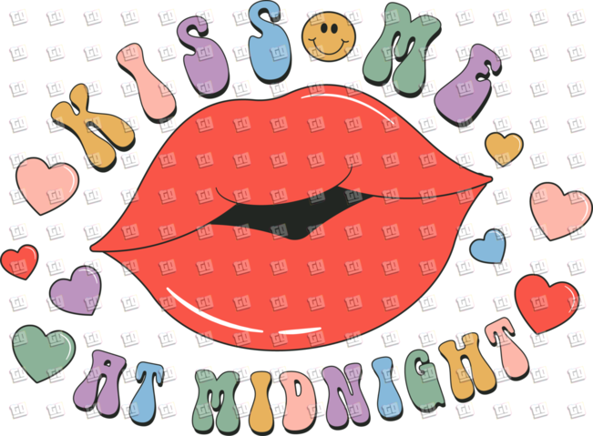 Kiss Me At Midnight (Lips) - New Years - DTF Transfer