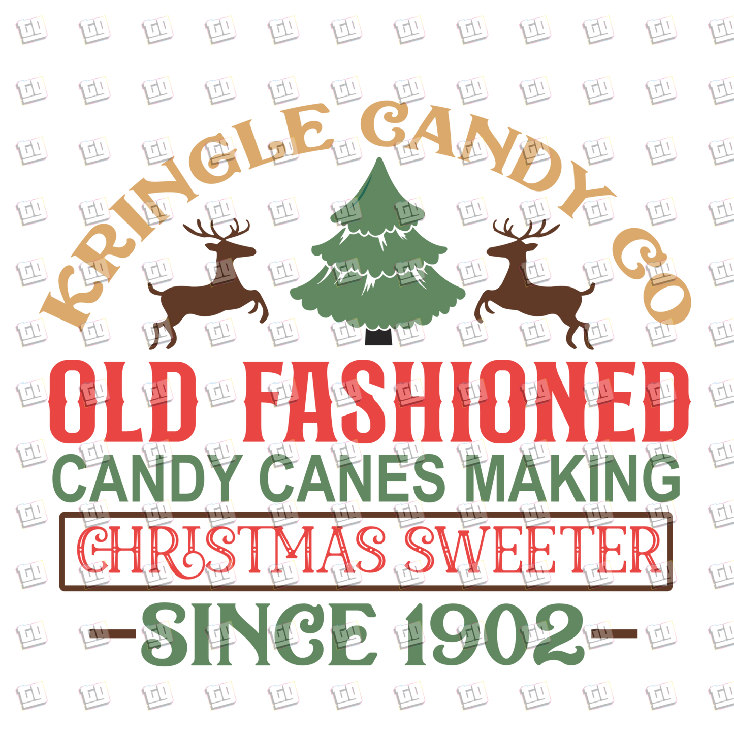 Kringle Candy Co. Candy Canes - Holidays - DTF Transfer