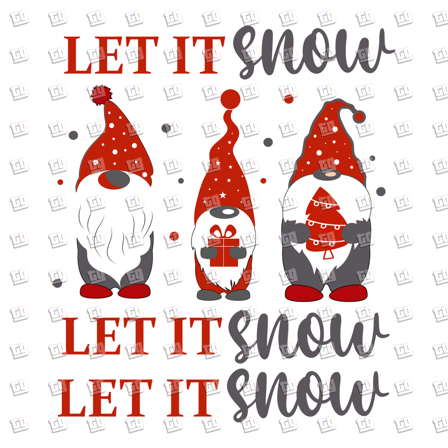 Let It Snow (Christmas Gnomes) - Holidays - DTF Transfer