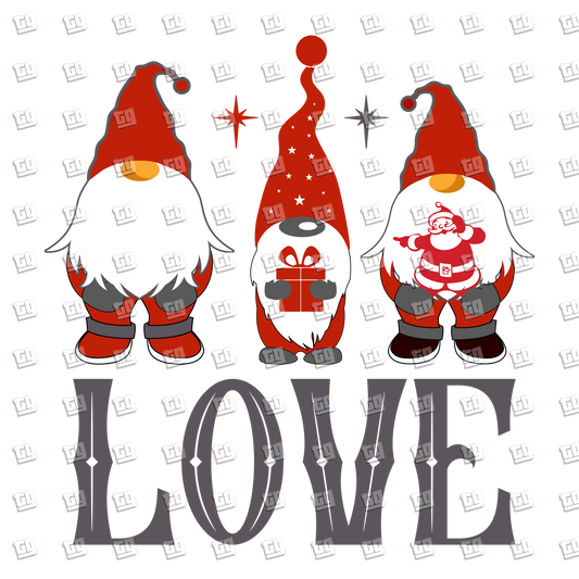 Love (Christmas Gnomes) - Holidays - DTF Transfer