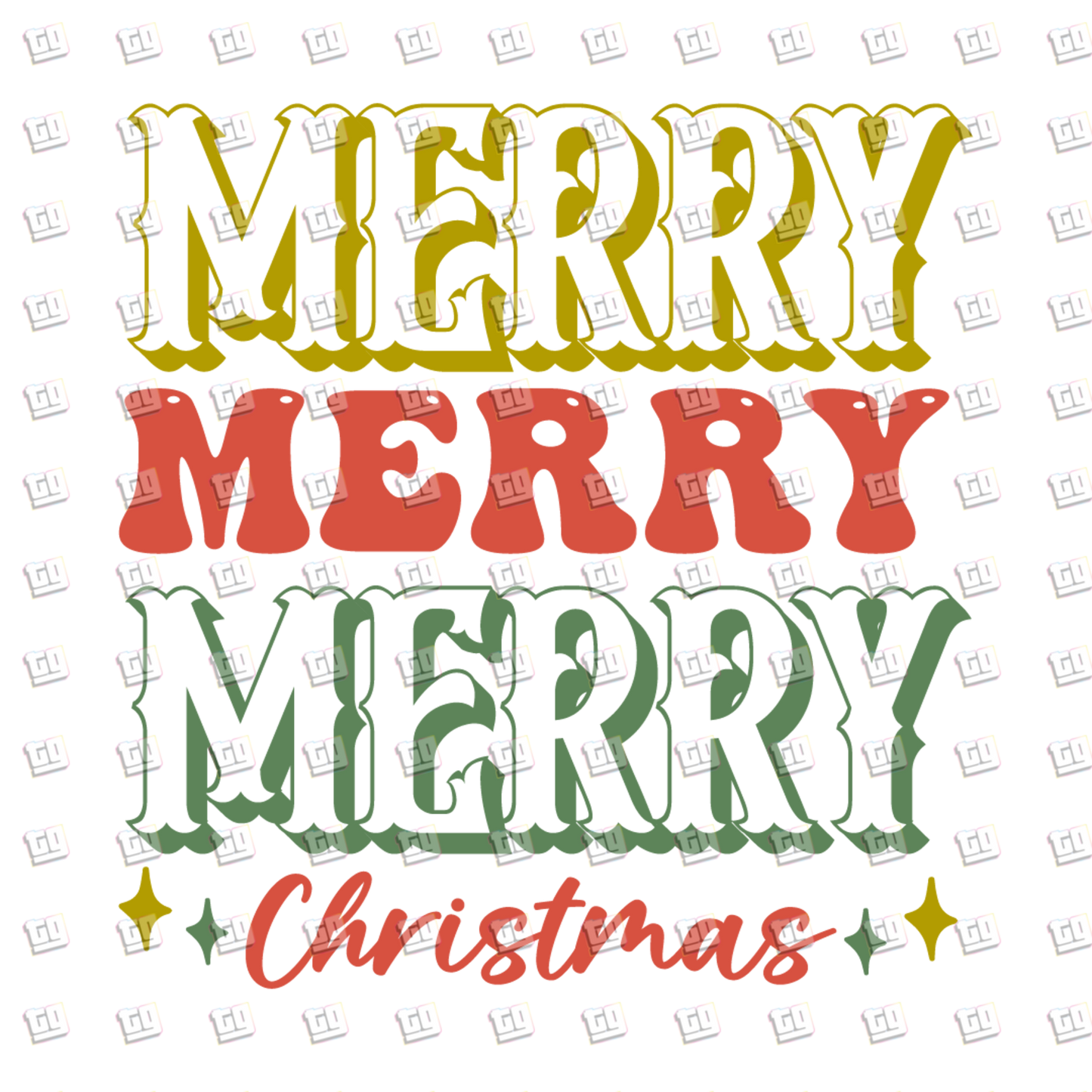 Merry Merry Merry Christmas - Holidays - DTF Transfer
