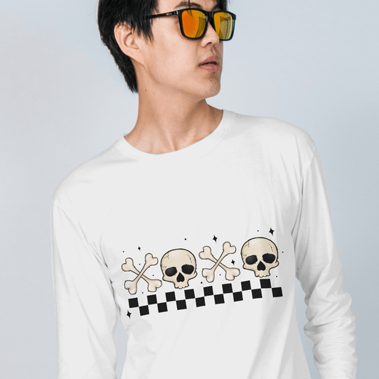 Skeleton Cross Bones Checkerboard  - Valentines - DTF Transfer